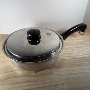 Vintage Saladmaster Stainless Steel 9" Skillet Saute Fry Pan T304S Vapo Lid